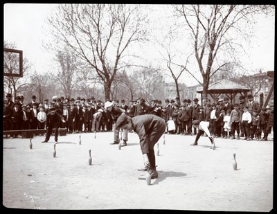 Boys awaiting the gun in a race on Arbor Day, Tompkins Square Park, New York, 1904 by Byron Company